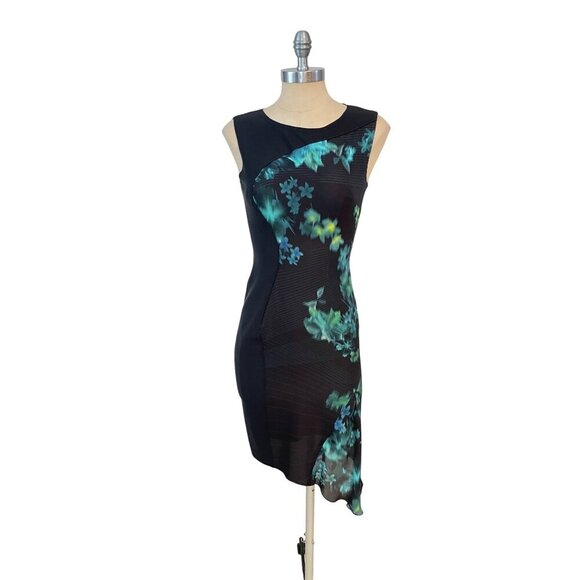 Elie Tahari Wynn Floral-Print Asymmetric Dress size 0 NWT - Picture 2 of 6